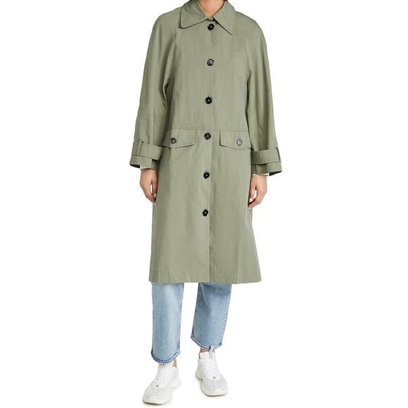 Baum und Pferdgarten Women's Denelia Cotton Blend Trench Green Coat 38 - Picture 1 of 12